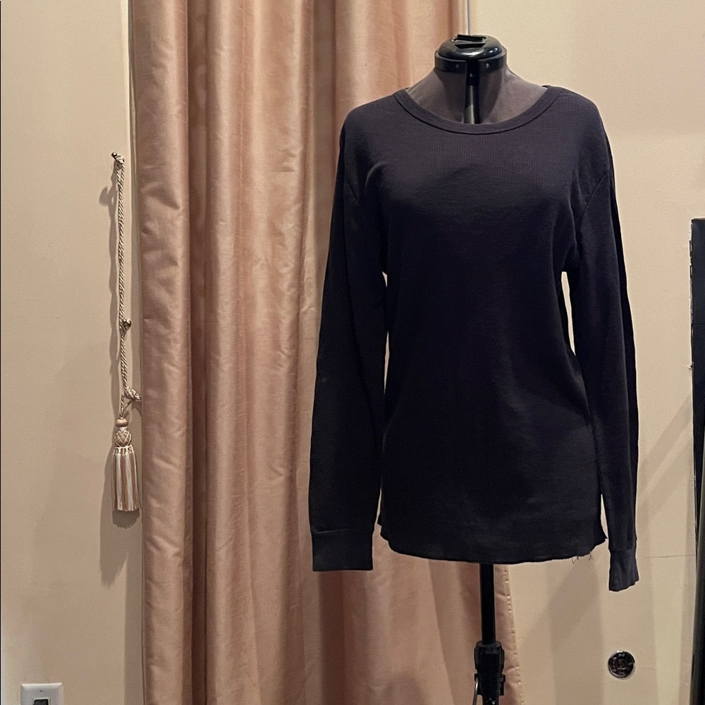 Open Trails Waffle Long Sleeve Black Shirt XL